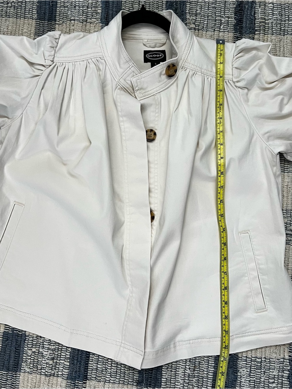 Scoop Button Front Swing Jacket/Top-Cream - Picture 10 of 11